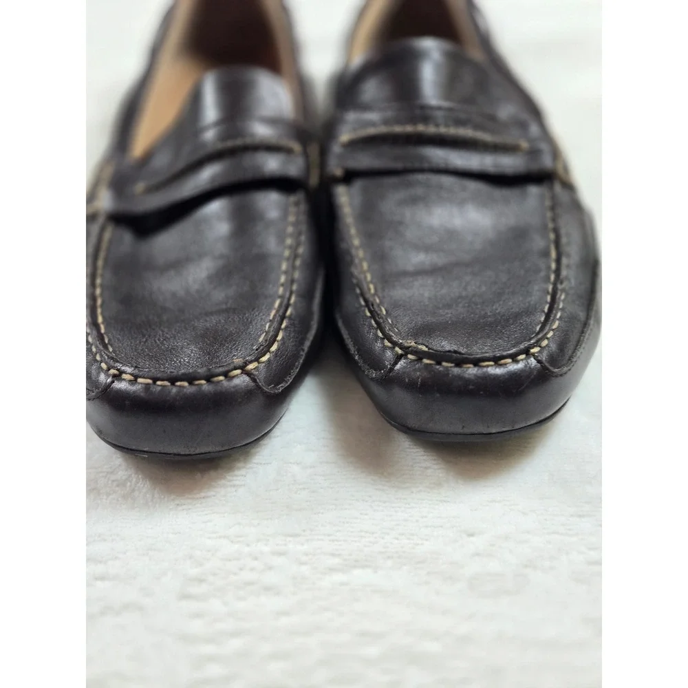 Sperry Top-Sider Mens Dark Brown Leather Loafers Moc Toe Shoes‎ Boat shoe 10.5